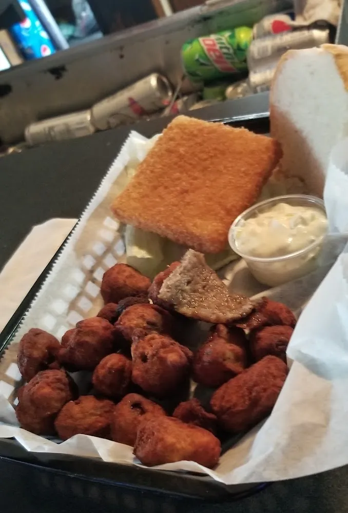 Fish Sammy and Deep Fried Mushrooms